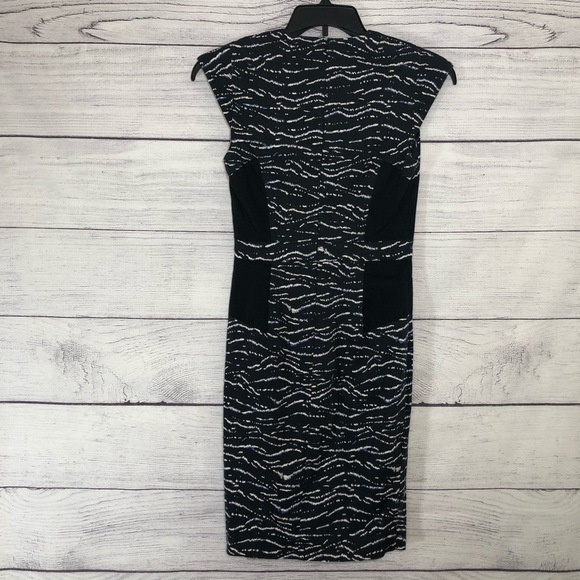 French Connection Tapir Wave Fitted Pencil Dress Sz 6 - Picture 6 of 8